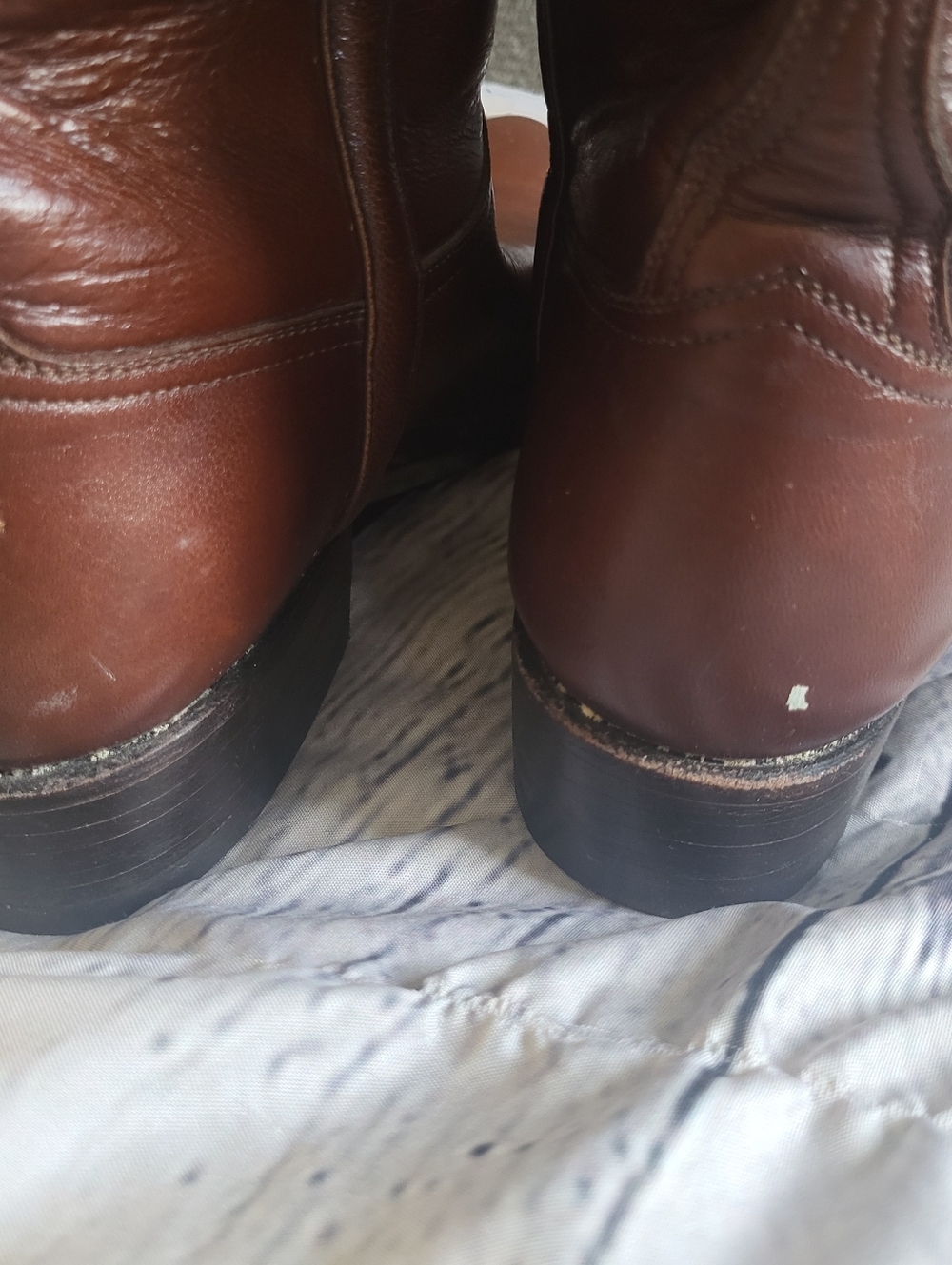 Lucchese Vintage Tall Brown Leather Riding Boots. 7.5b - Picture 9 of 12
